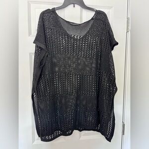 Black knit swim coverup